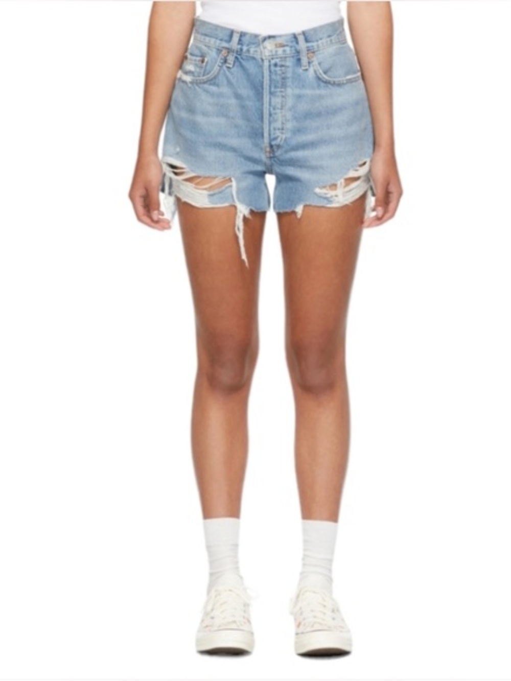 Re/Done High Rise Blue Jean Shorts Size 28